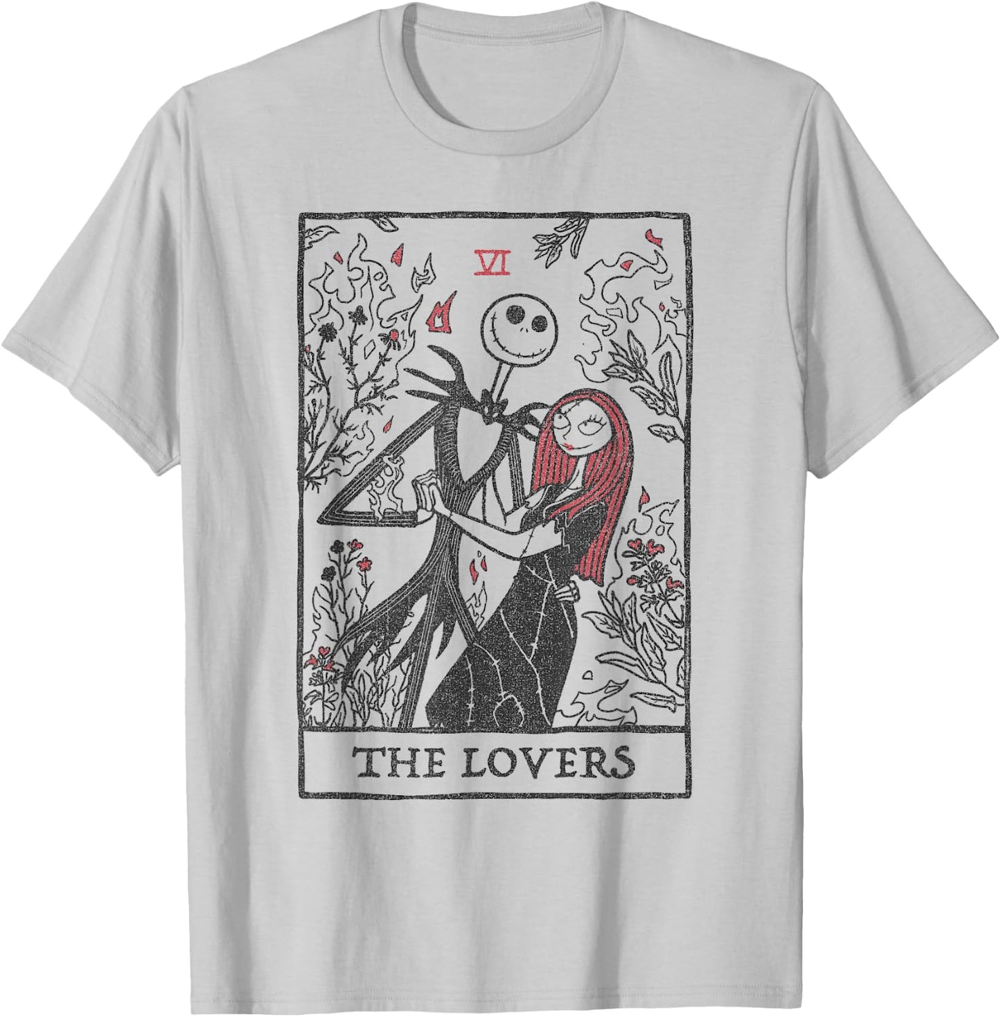 Disney The Nightmare Before Christmas Jack and Sally Tarot T-Shirt - T-Shirt | Ash