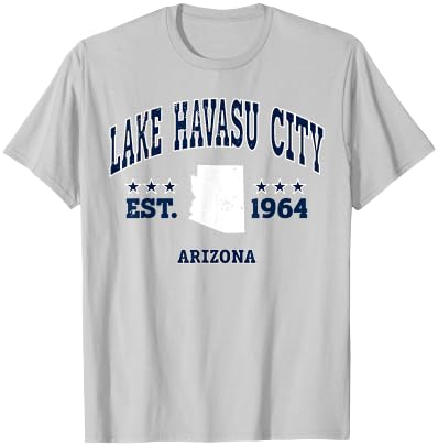 Lake Havasu City Arizona AZ Vintage Athletic Navy T-Shirt - T-Shirt | Ash