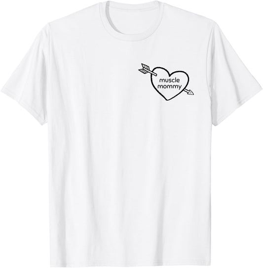 Muscle Mommy Gym Pump Cover Heart Weightlifting T-Shirt - T-Shirt | White