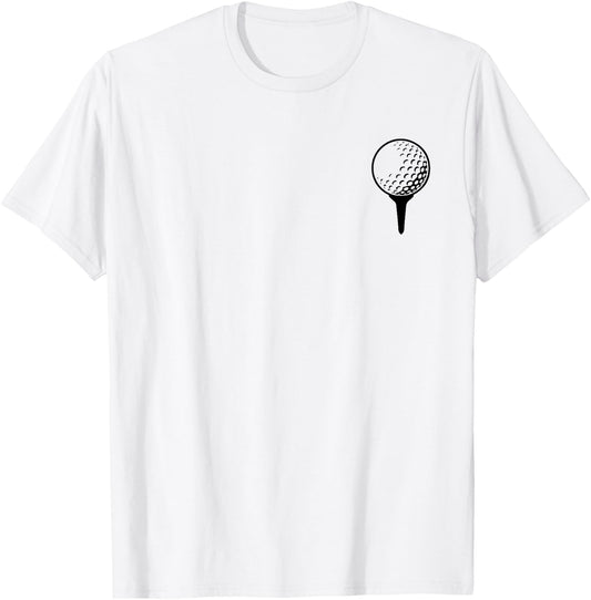 Golf Ball On T-Shirt - T-Shirt | White