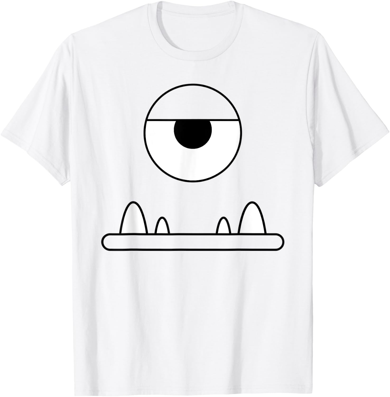Funny Cute Monster Face One Eyeball Easy Halloween Costume T-Shirt - T-Shirt | White