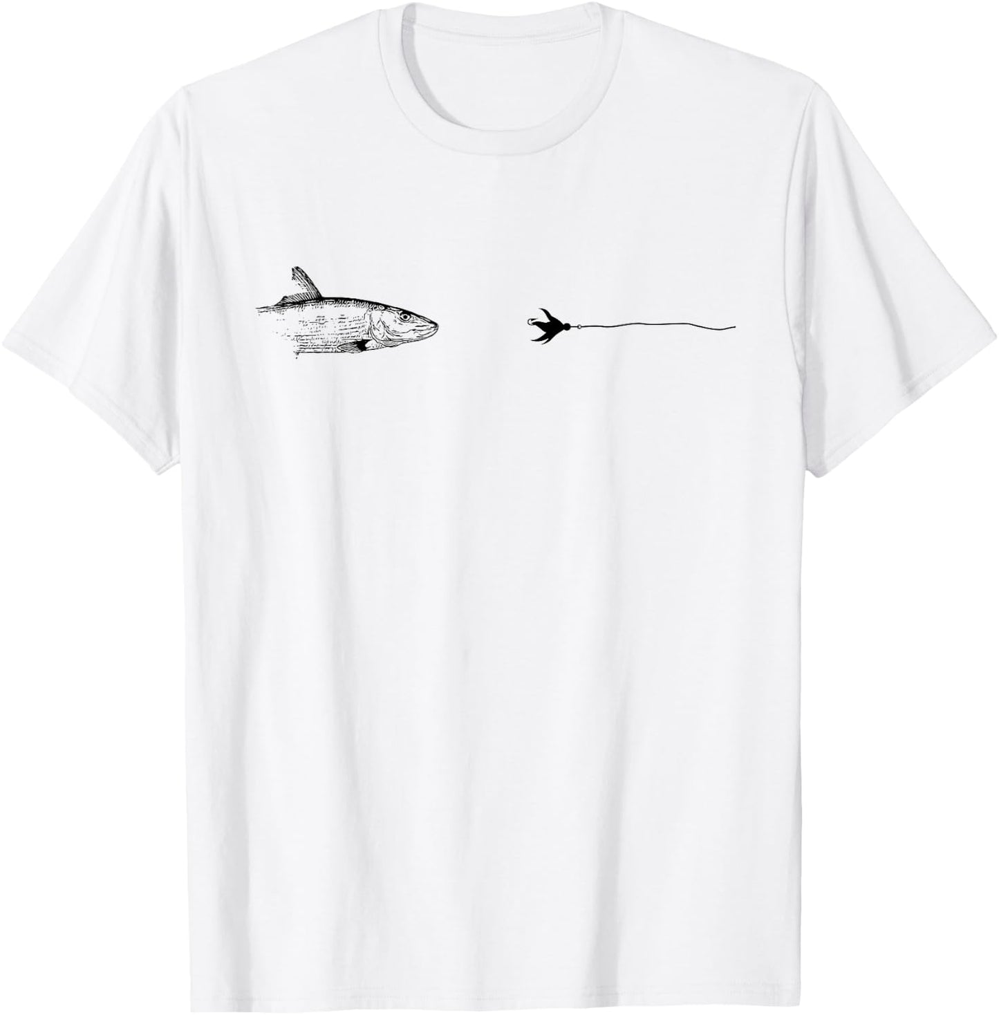 Graphic Fly Fishing Hook Line - Fish Bonefish T-Shirt - T-Shirt | White
