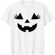 Jack O Lantern Face Pumpkin Eyelashes Halloween Women Girls T-Shirt - T-Shirt | White