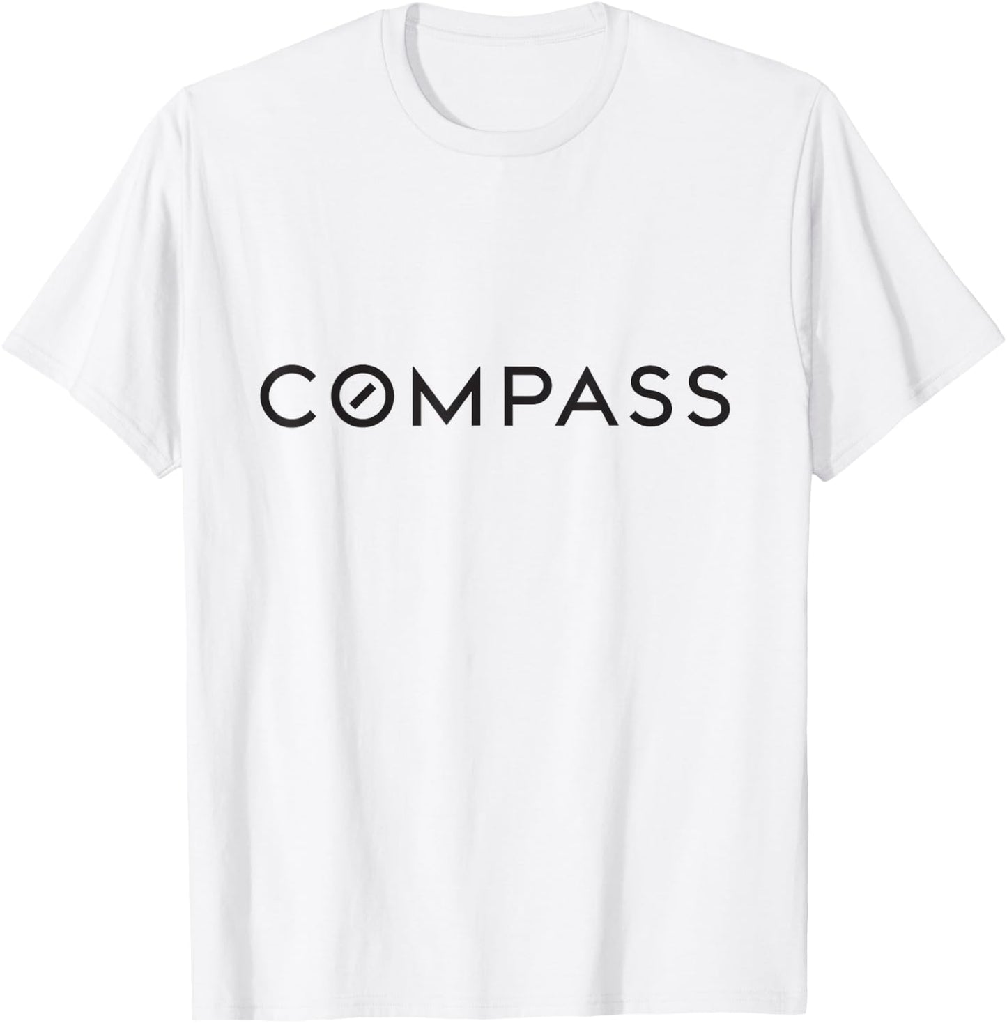 Compass Real Estate - Black Text Logo T-Shirt - T-Shirt | White