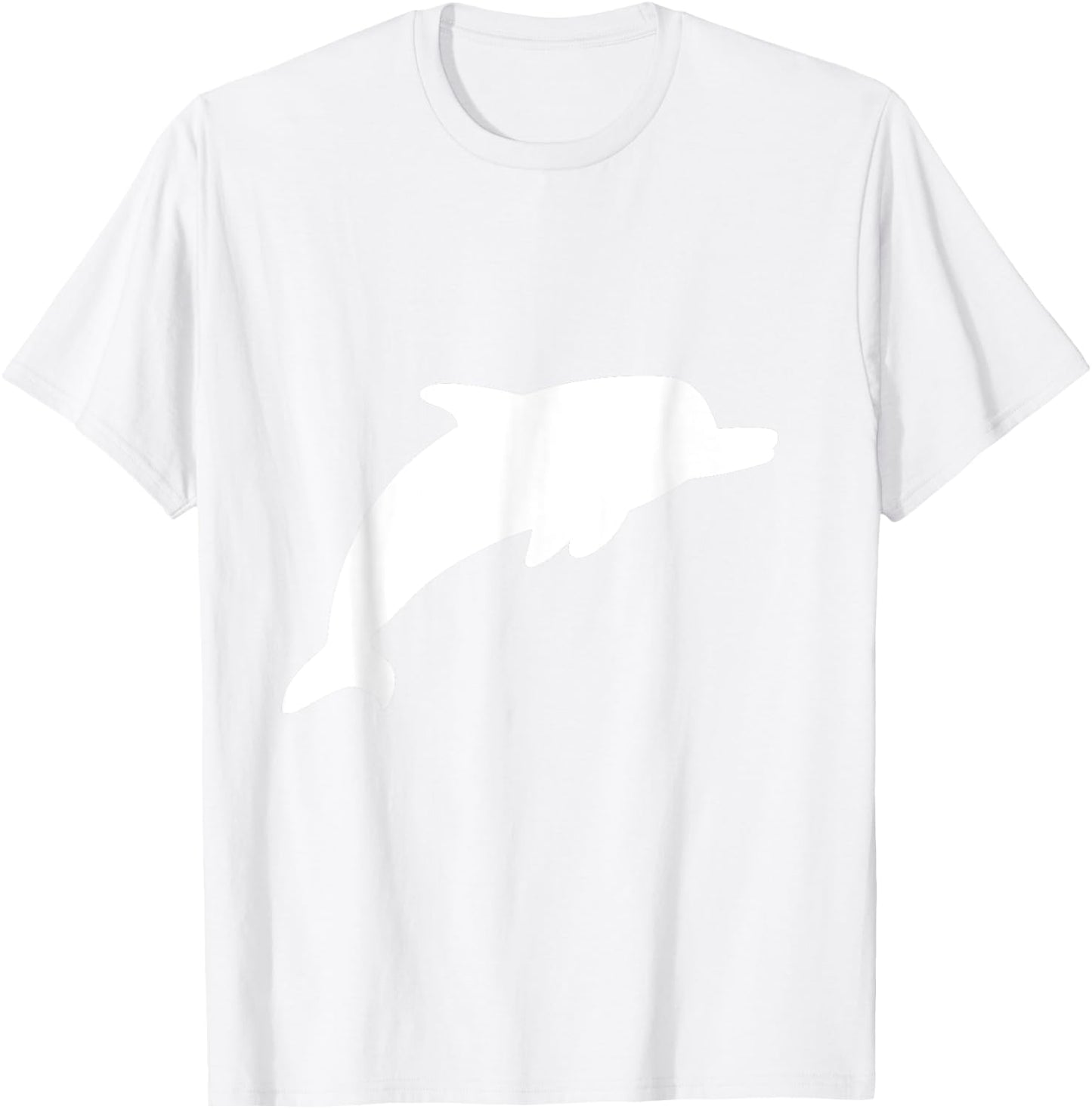 White Dolphin Silhouette Vintage Retro Fashion Zoo Animal T-Shirt - T-Shirt | White