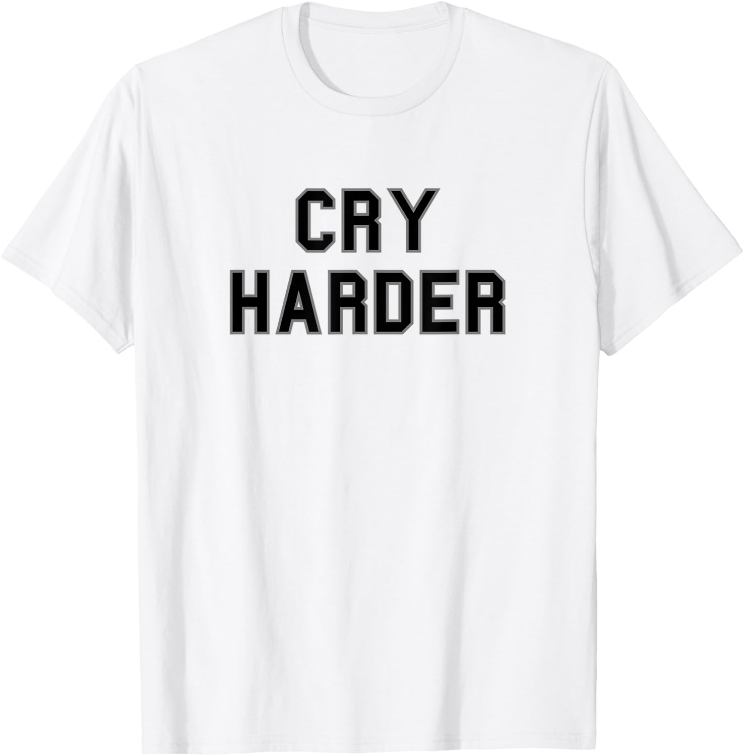 Cry Harder School Pride Bball Football Gag Funny Fan Black T-Shirt - T-Shirt | White