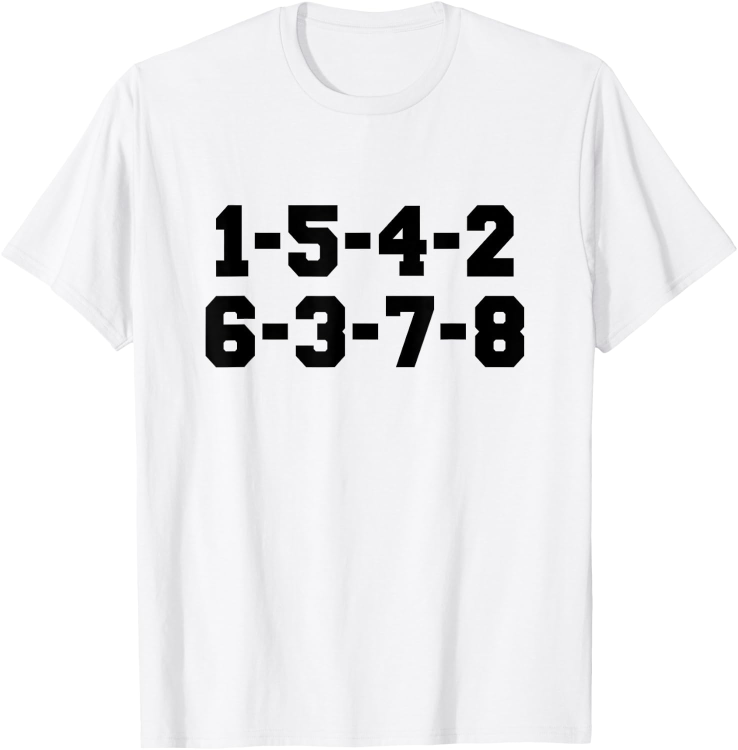 1-5-4-2-6-3-7-8 T-Shirt - T-Shirt | White