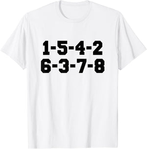 1-5-4-2-6-3-7-8 T-Shirt - T-Shirt | White