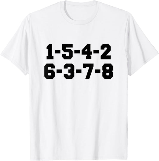 1-5-4-2-6-3-7-8 T-Shirt - T-Shirt | White