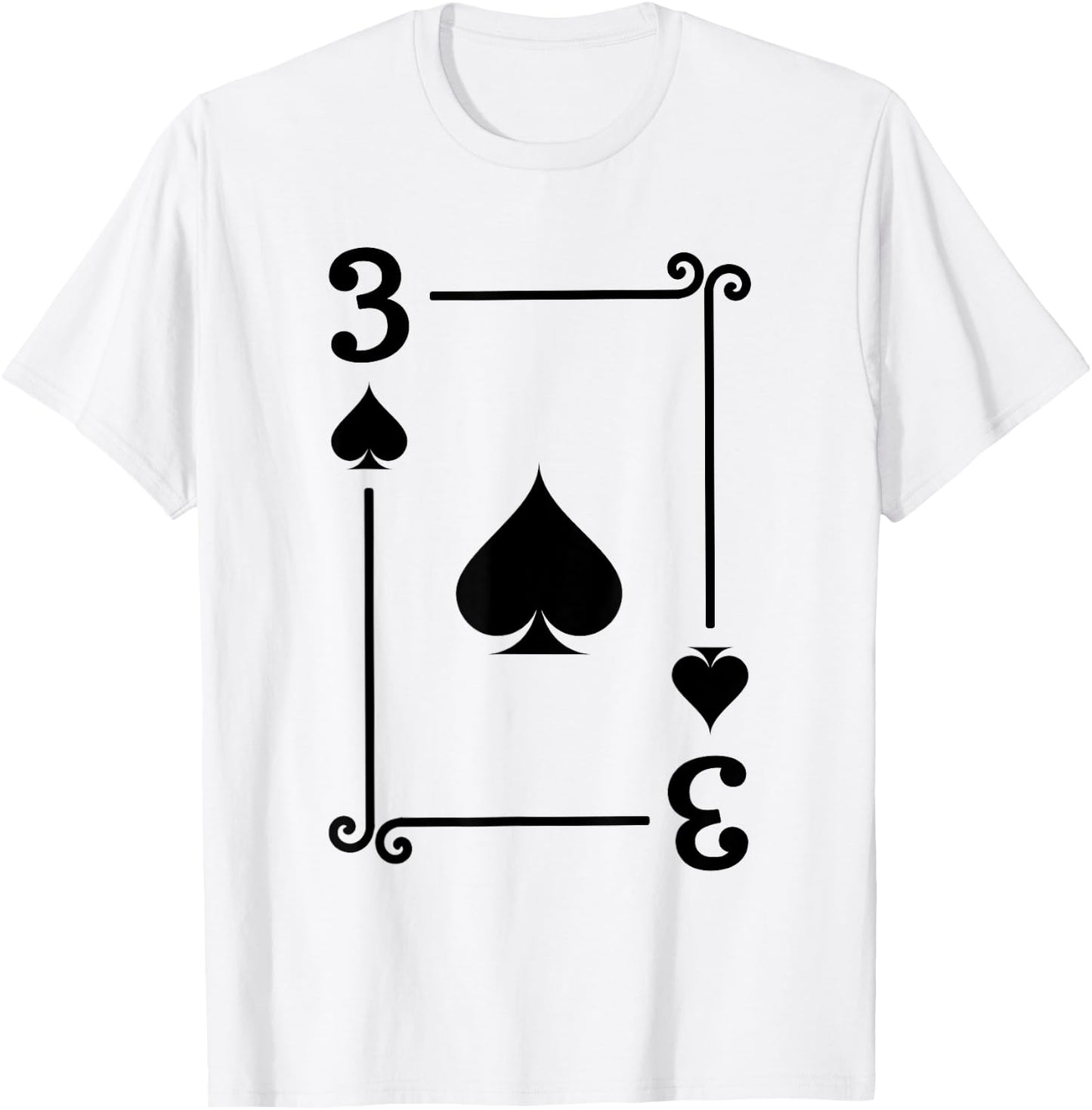 Playing Cards Costume - 3 Spades Card - Three Card T-Shirt - T-Shirt | White