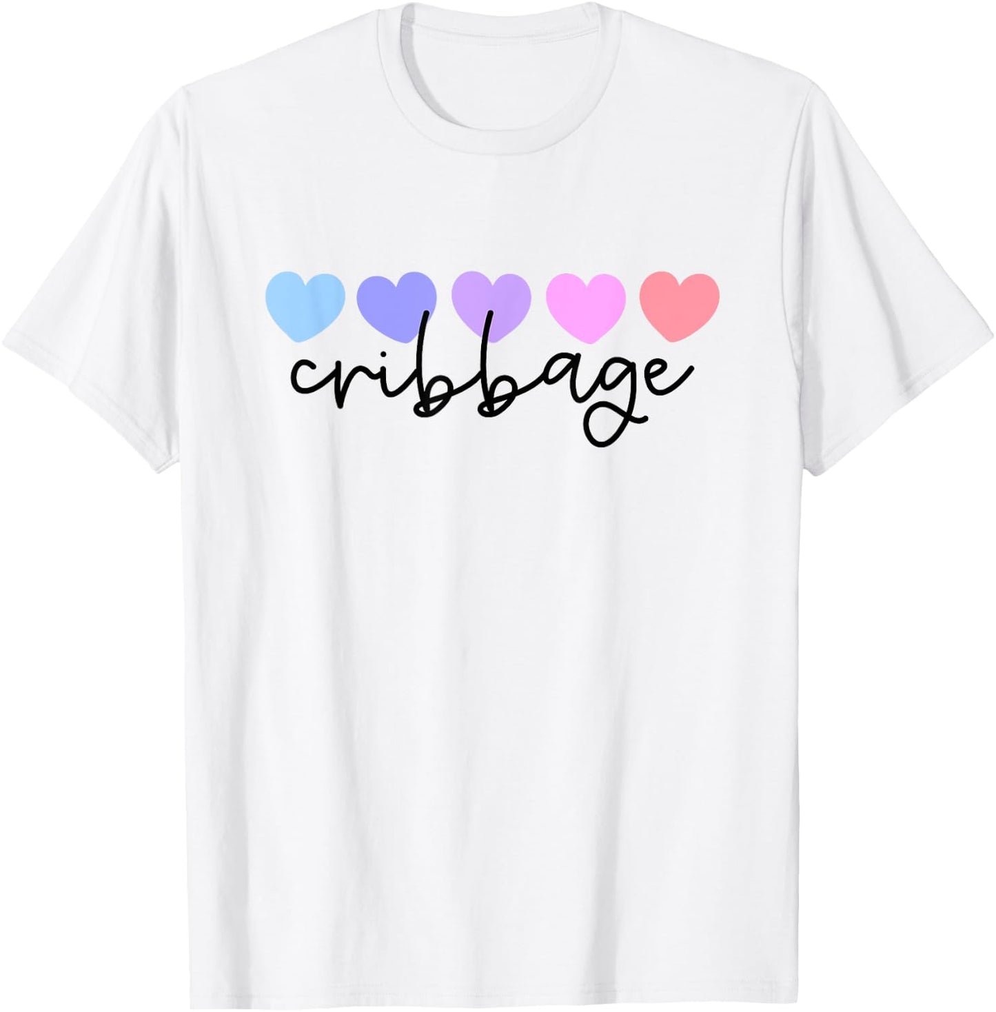 Cribbage Lover Heart Women or Girls T-Shirt - T-Shirt | White