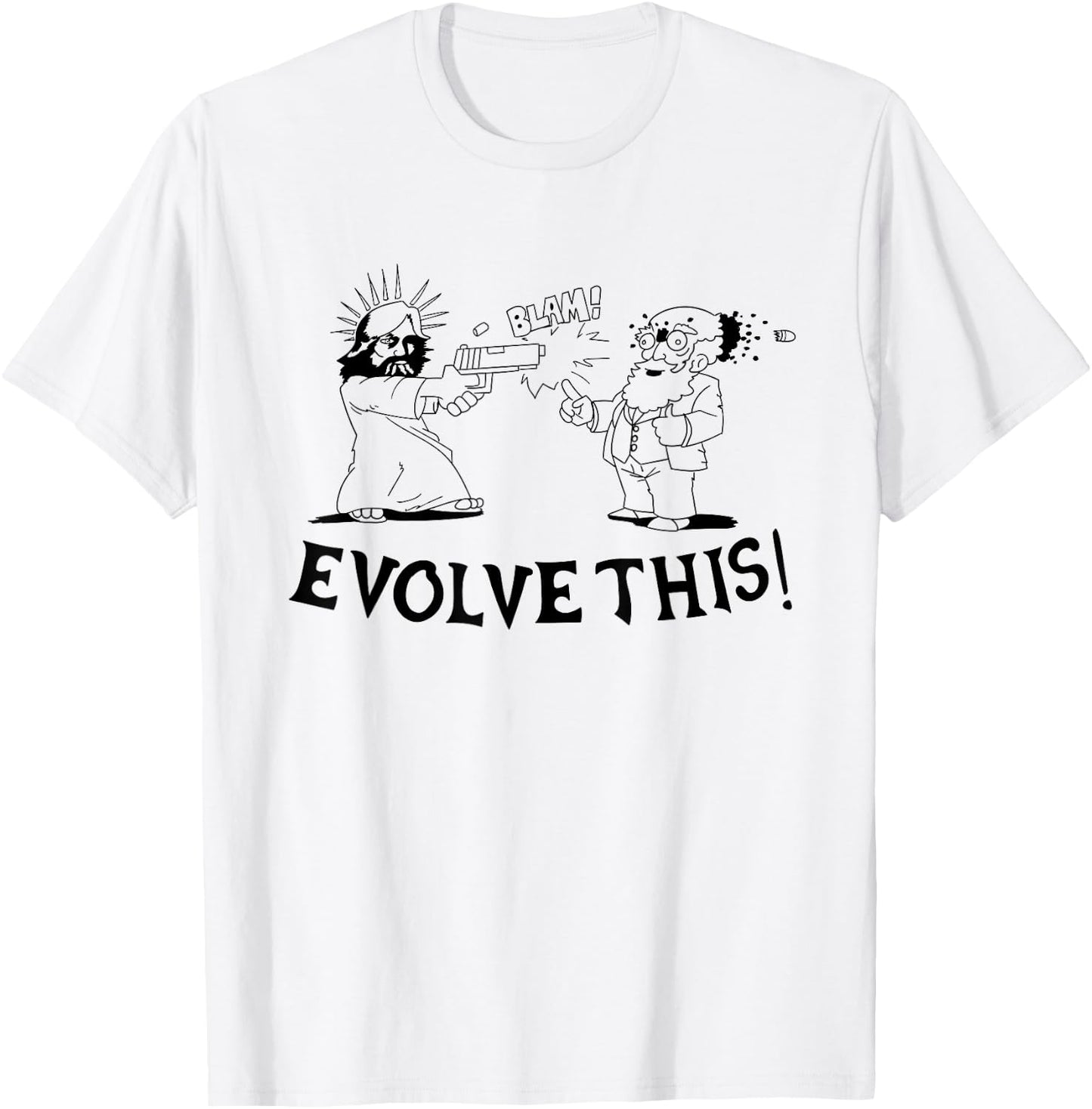 Evolve This - Jesus and Darwin T-Shirt - T-Shirt | White