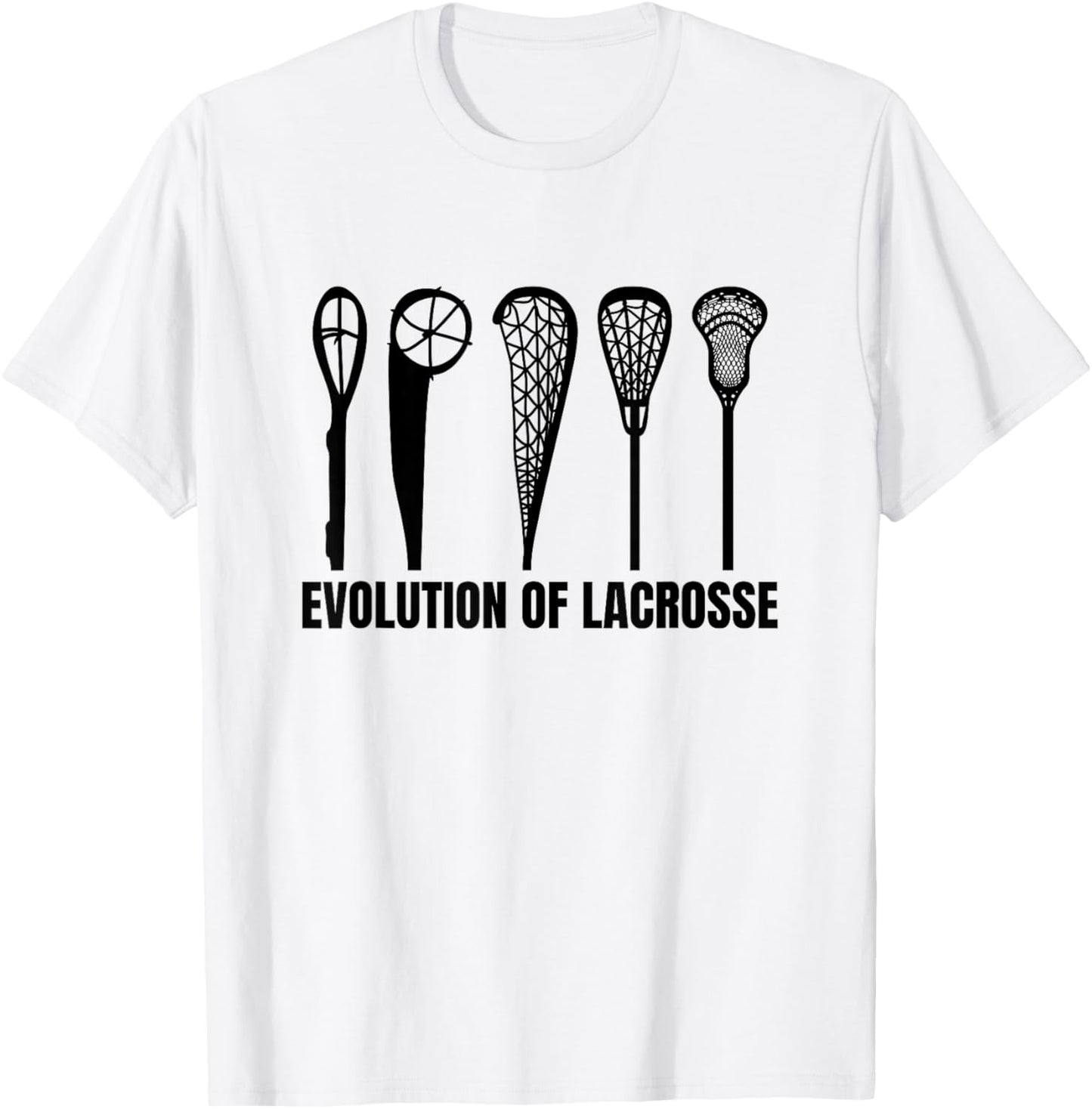 Evolution Of Lacrosse Sticks Lacrosse Lover Intercrosse T-Shirt - T-Shirt | White