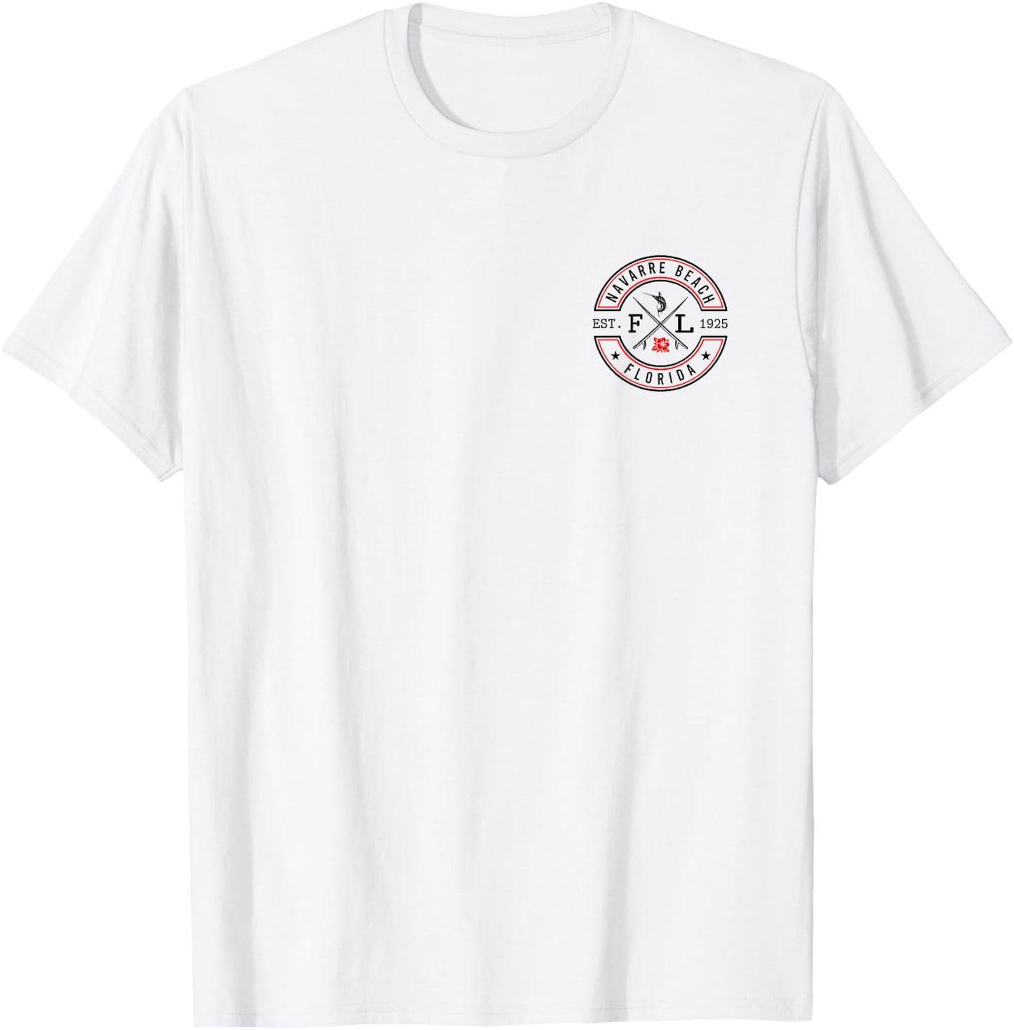 Navarre Beach Florida FL Retro Surfer Beach Front & Back Women T-Shirt - T-Shirt | White