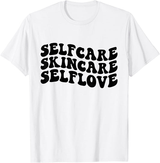 Selfcare Skincare Selflove Retro Esthetician T-Shirt - T-Shirt | White