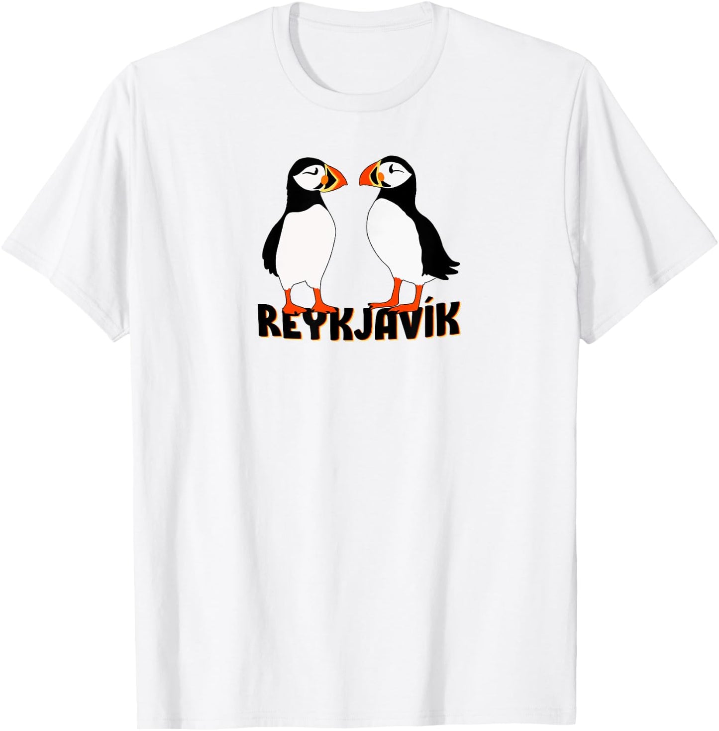 Two Cute puffins from Reykjavík Iceland T-Shirt - T-Shirt | White
