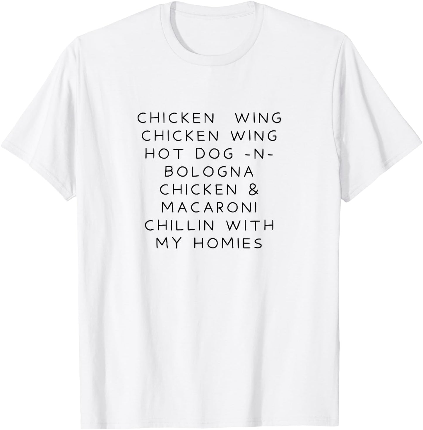 Chicken Wing Hot Dog and Bologna Funny T-Shirt - T-Shirt | White