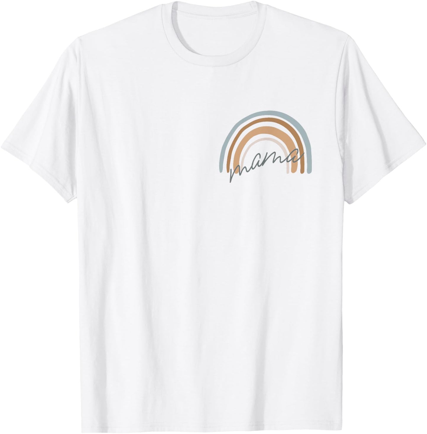Vintage Boho Rainbow Mama Girl Mom Cute Mother's Day Gift T-Shirt - T-Shirt | White