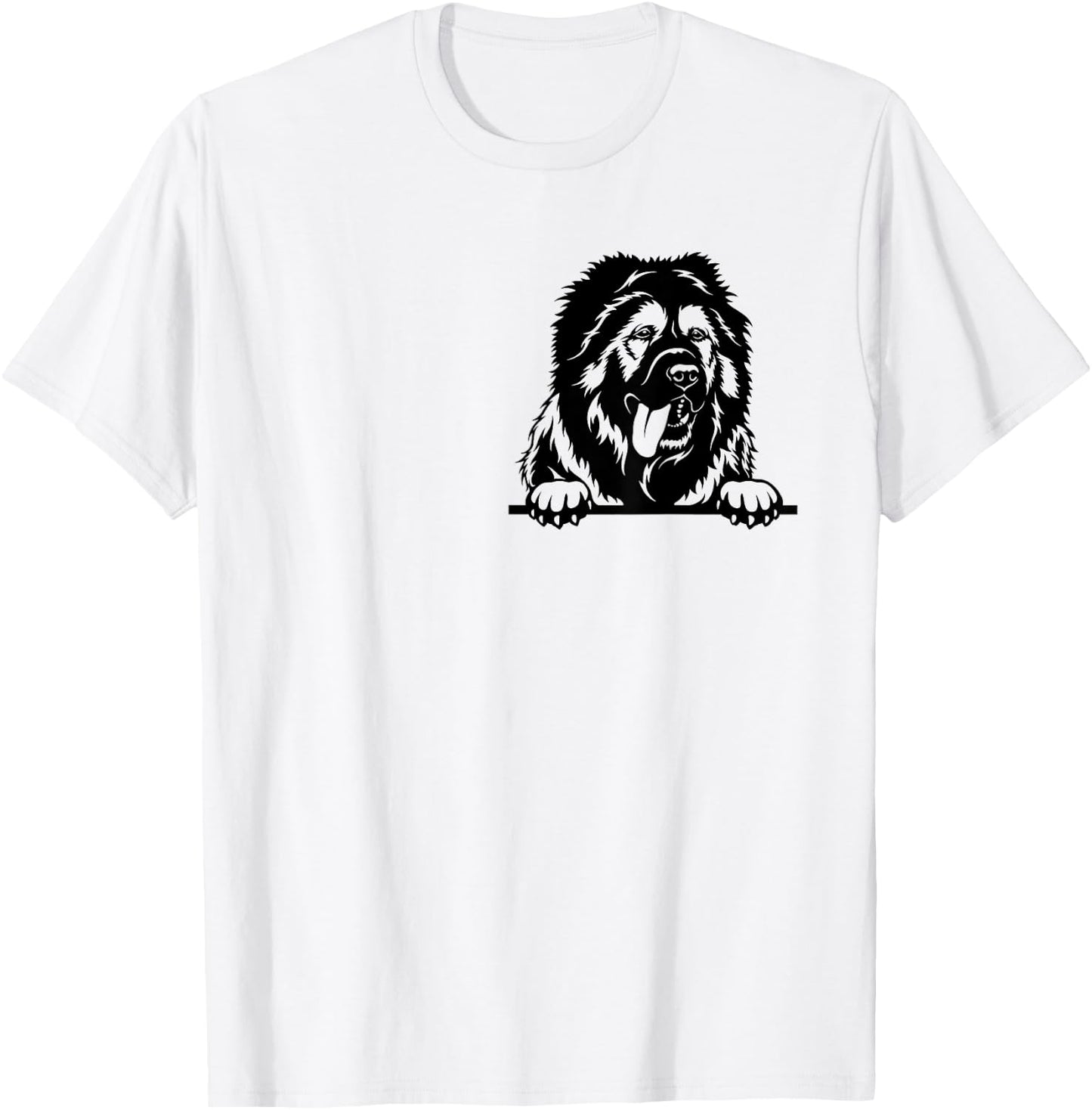Funny Caucasian Shepherd Dog Inside Pocket Lovers Dog Gift Men Women T-Shirt - T-Shirt | White
