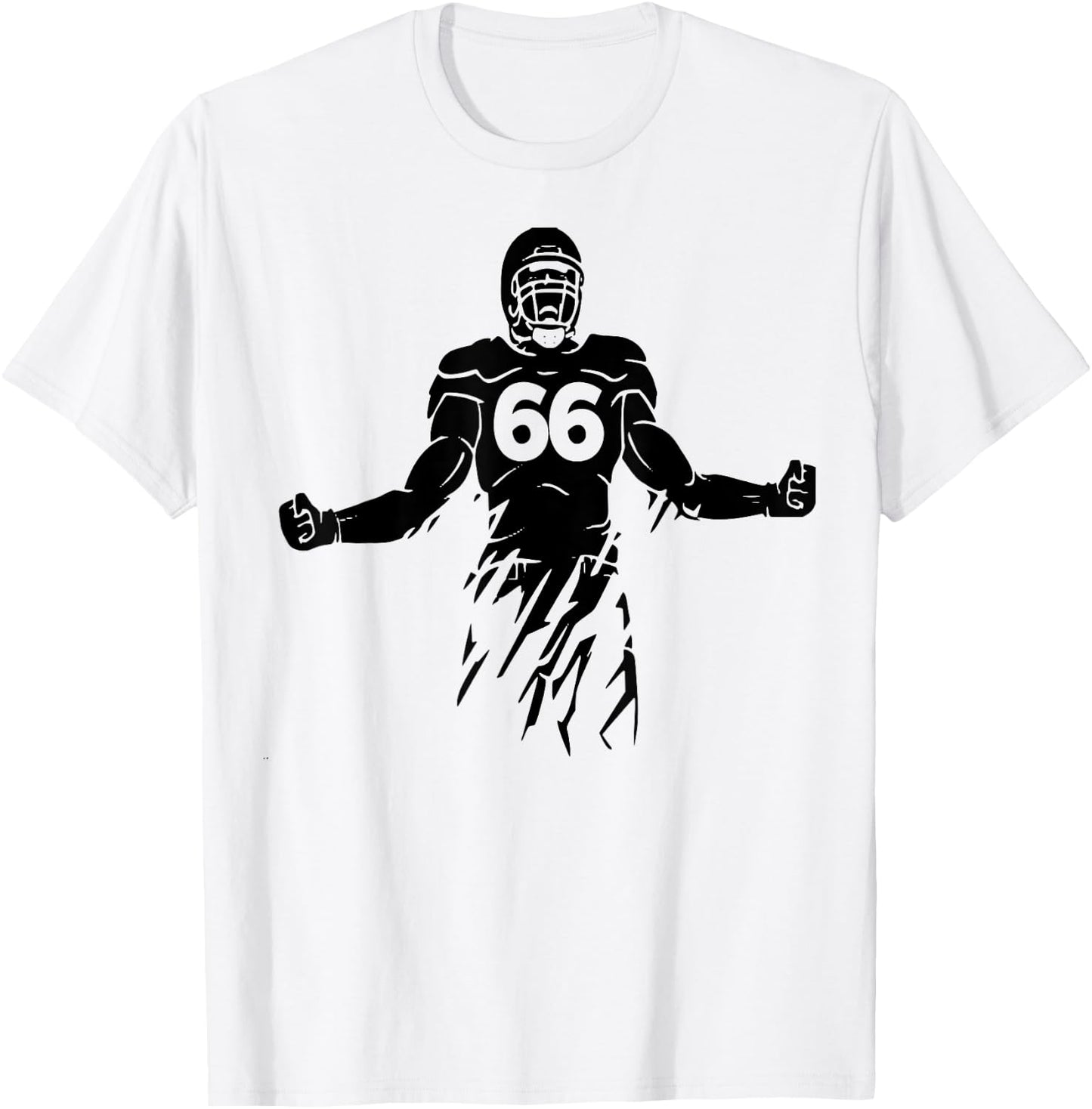 Football Number 66, My Favorite Football Players Number T-Shirt - T-Shirt | White