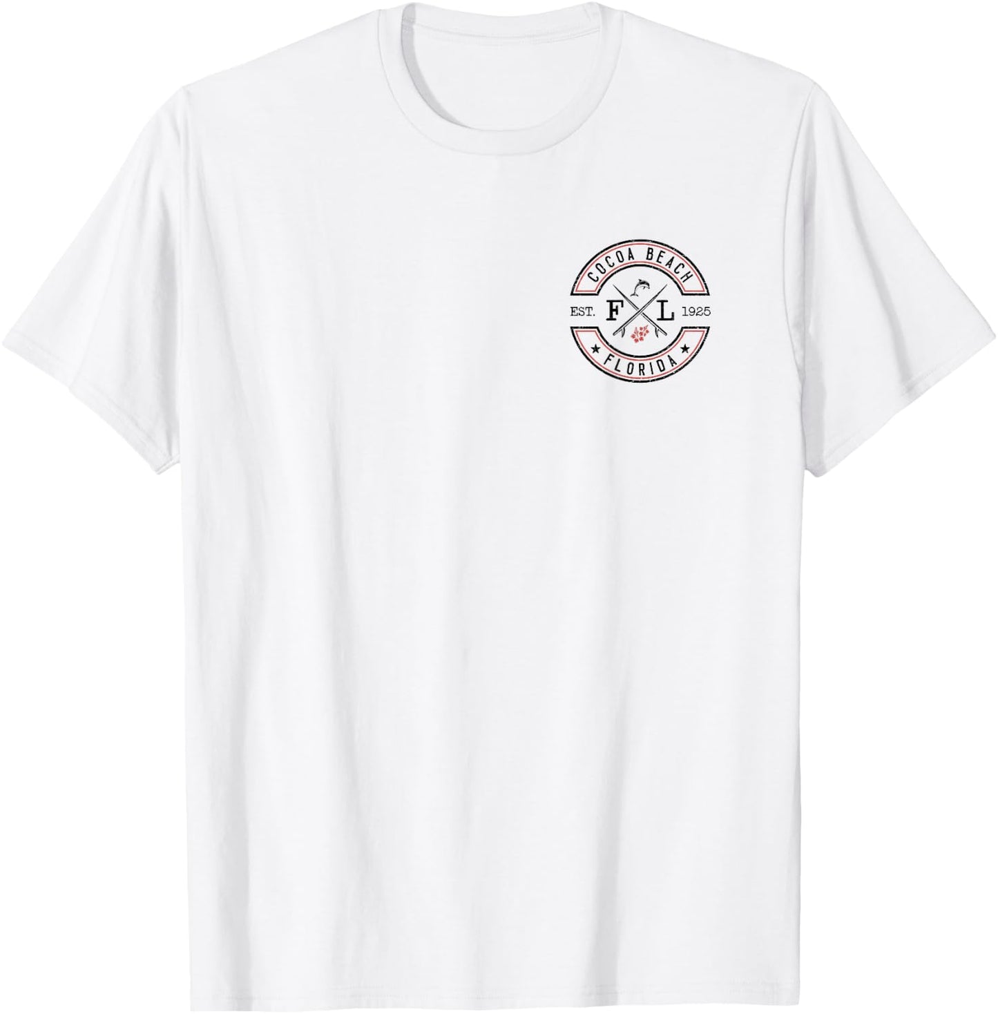 Cocoa Beach Florida FL Retro Surfer Front & Back Women Kids T-Shirt - T-Shirt | White