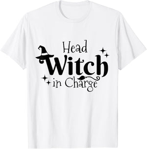 Funny Halloween Costume Head Witch In Charge T-Shirt - T-Shirt | White