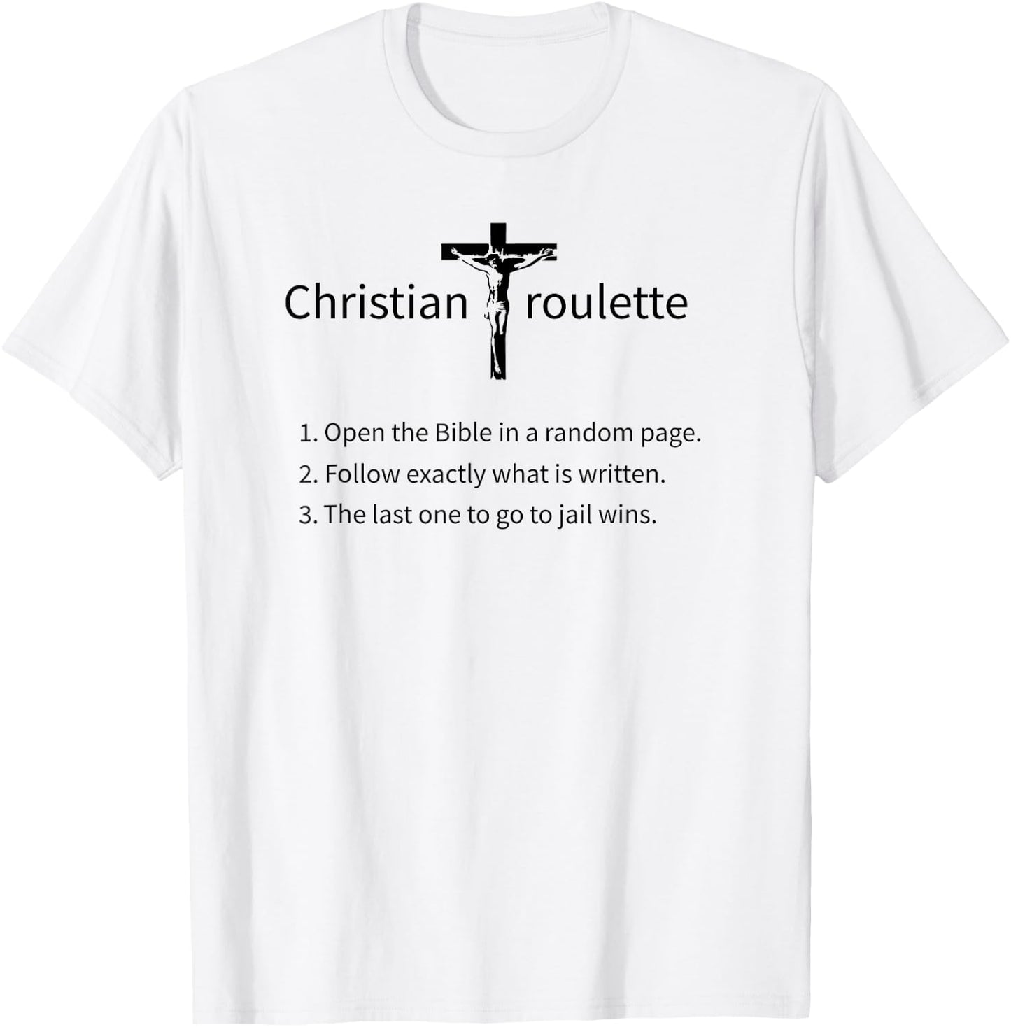 Funny Christian Roulette T-Shirt - T-Shirt | White