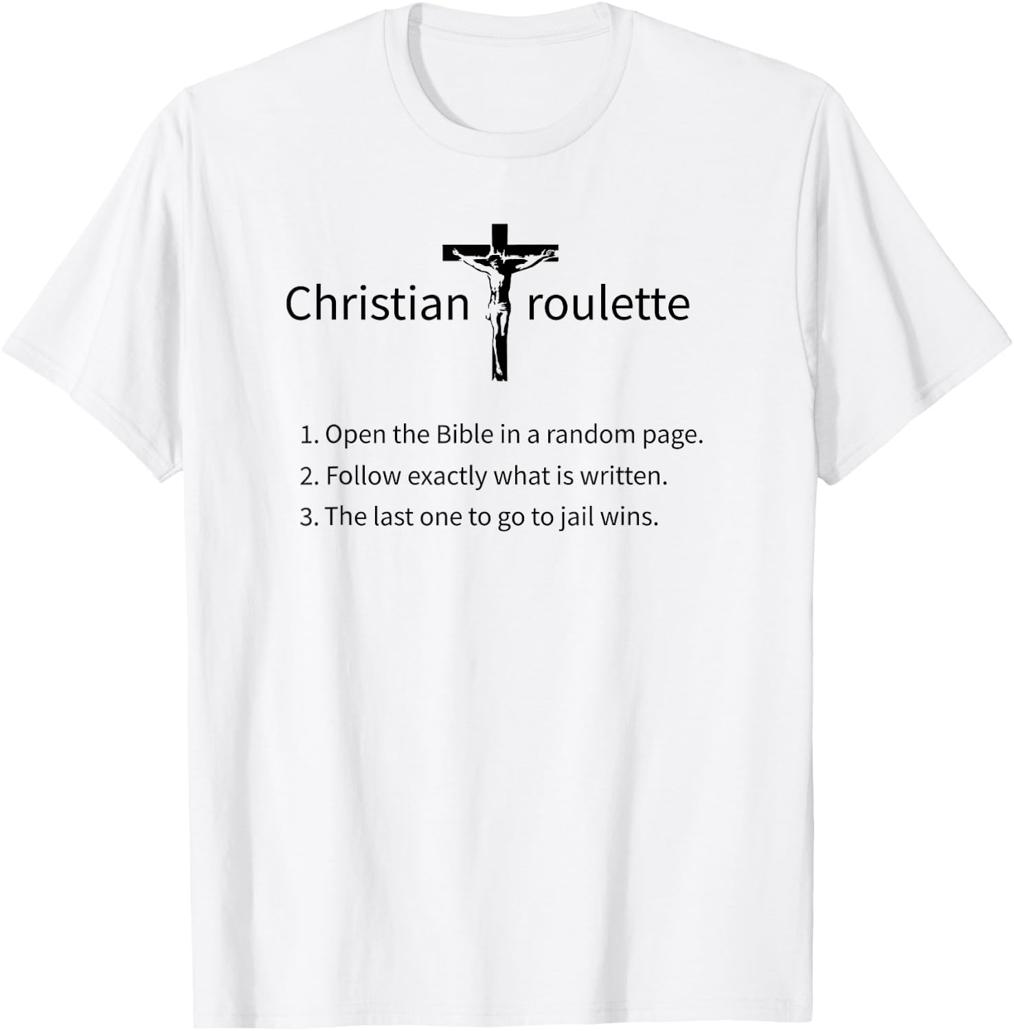 Funny Christian Roulette T-Shirt - T-Shirt | White