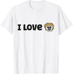 I Love Gibbon Monkeys T-Shirt - T-Shirt | White