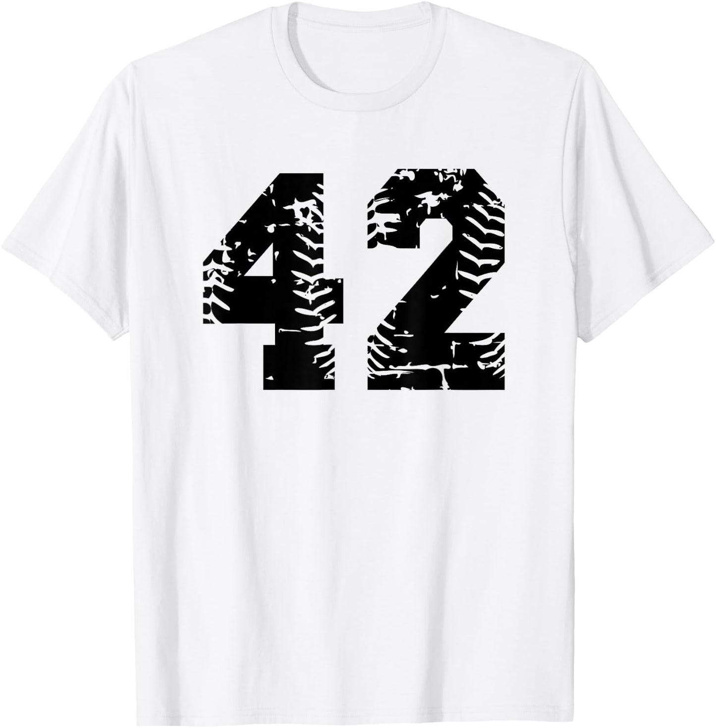 Number #42 Baseball Softball Vintage Favorite Number T-Shirt - T-Shirt | White