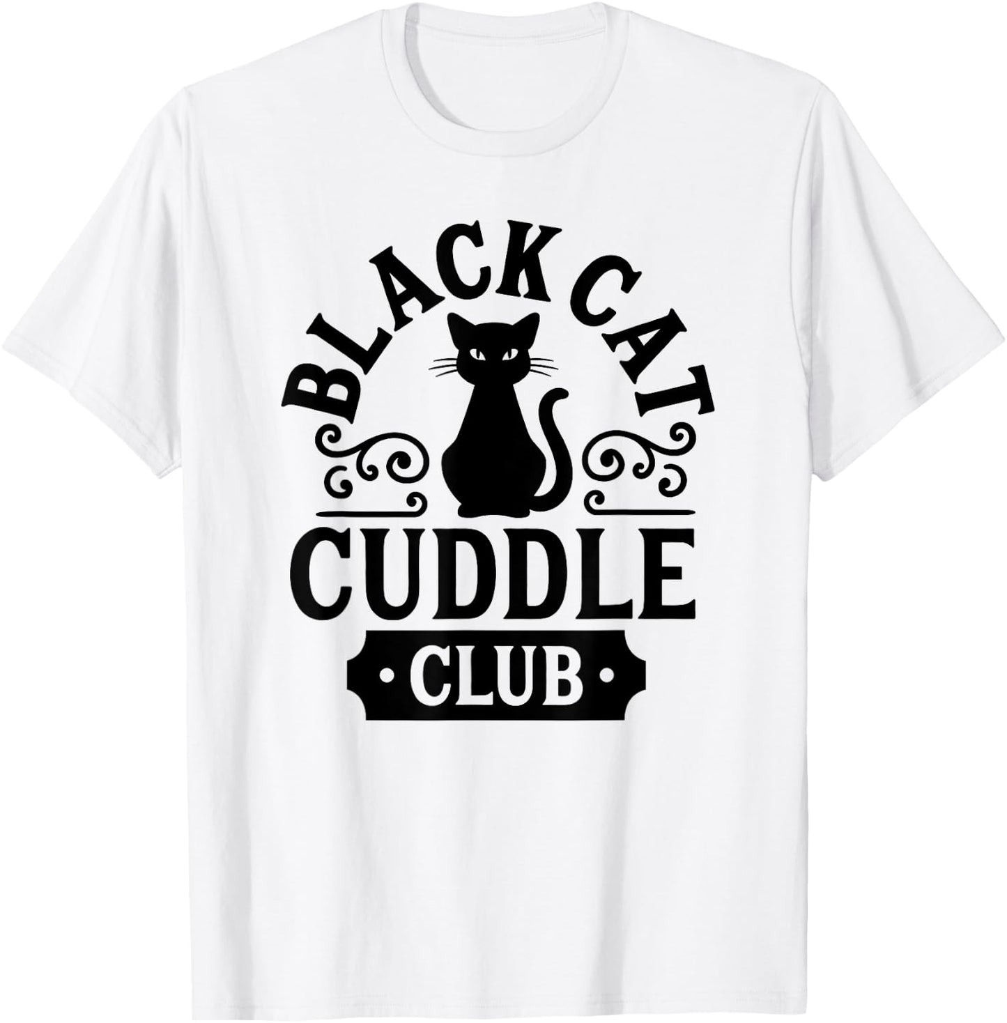 Cuddle Club with Black Cats T-Shirt - T-Shirt | White