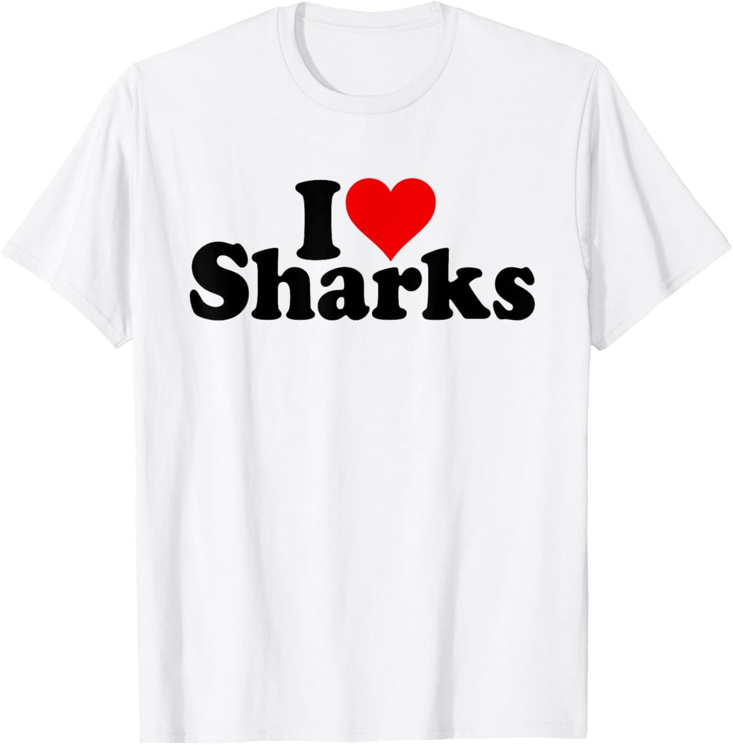I Love Heart Sharks T-Shirt - T-Shirt | White