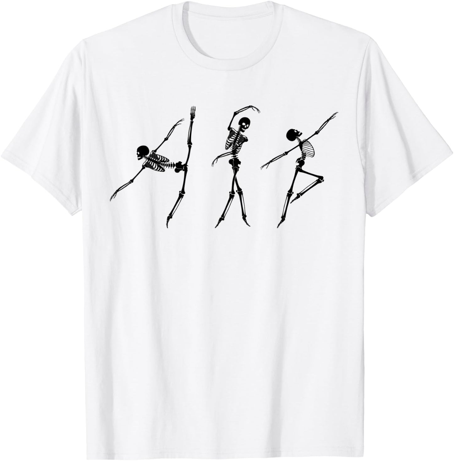 Dancing Skeletons Dance Challenge Halloween Scary Skeleton T-Shirt - T-Shirt | White