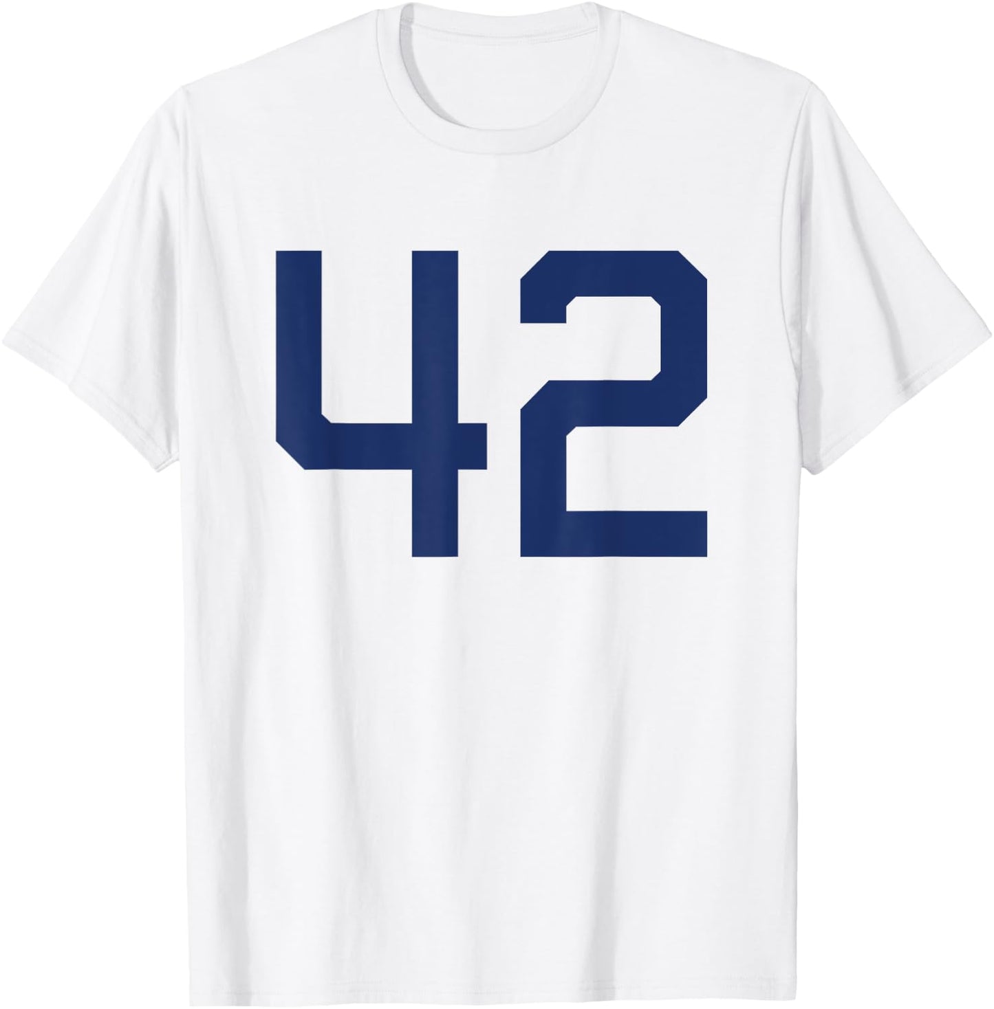 Number #42 Sports Jersey Navy Blue Lucky Number T-Shirt - T-Shirt | White