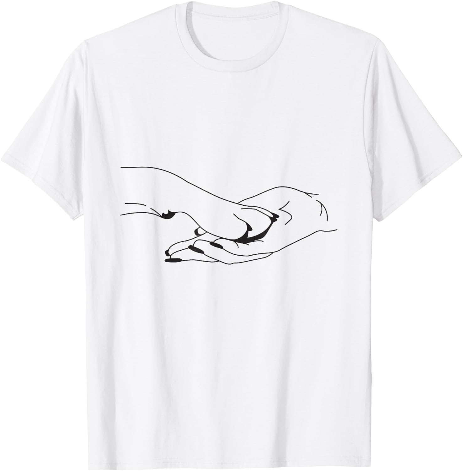 Paw Human Hand Dog Owner Dog Lover Dog T-Shirt - T-Shirt | White