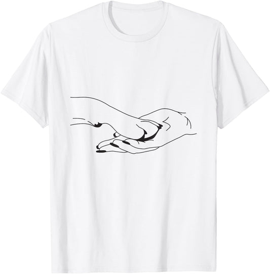 Paw Human Hand Dog Owner Dog Lover Dog T-Shirt - T-Shirt | White