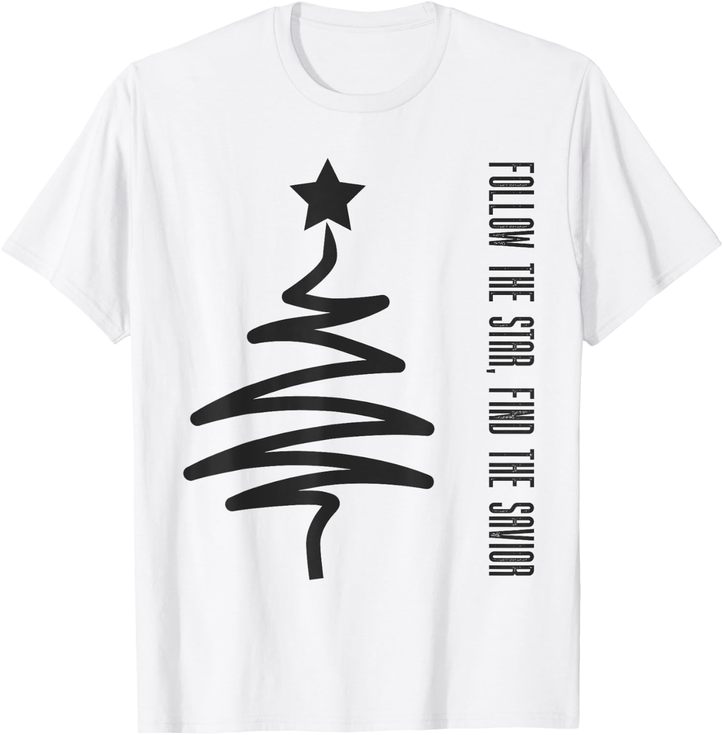 Modern Xmas Follow the Star, Find the Savior Christmas T-Shirt - T-Shirt | White