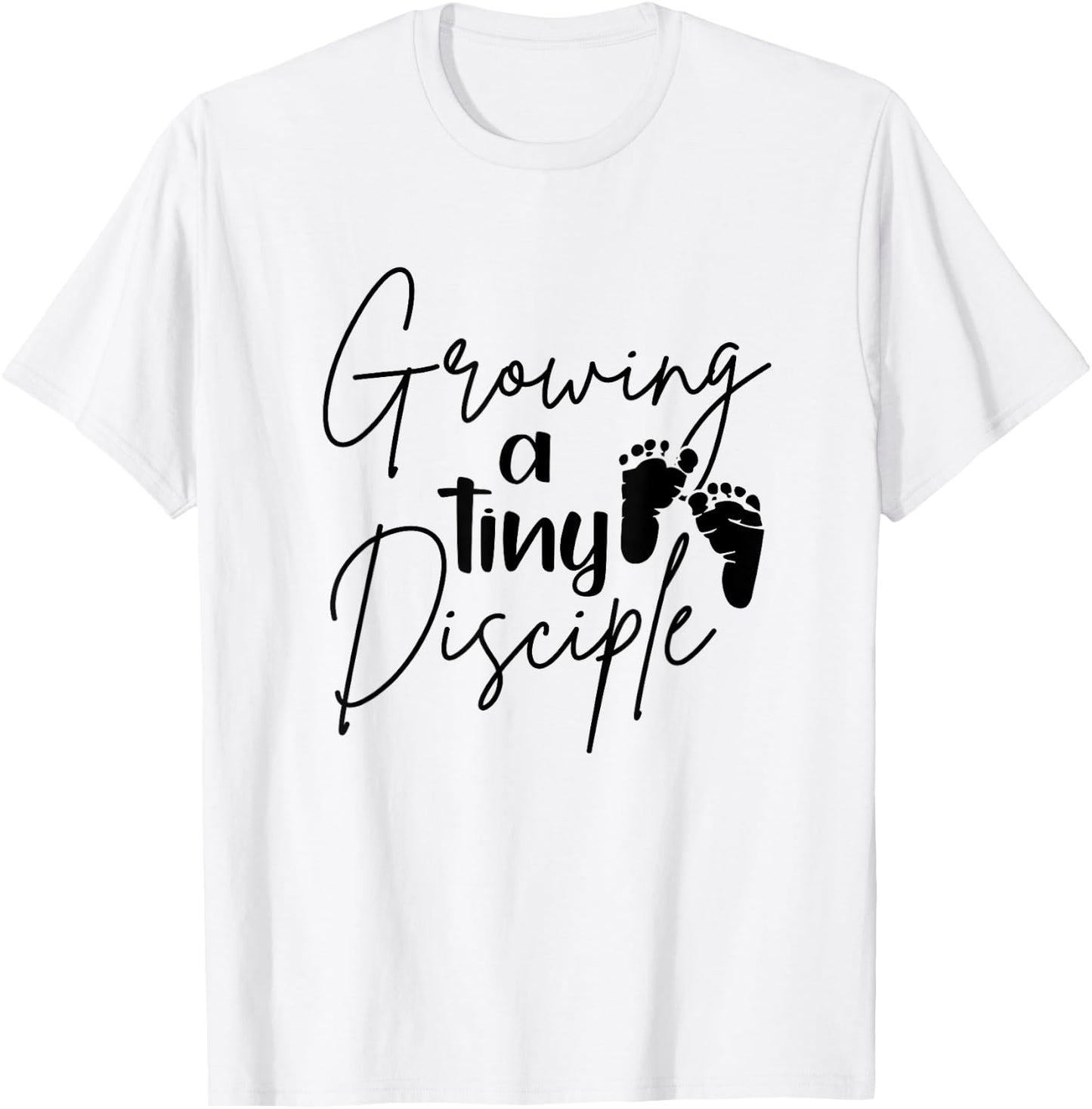 Growing A Tiny Disciple Christian Mom Pregnancy Announcement T-Shirt - T-Shirt | White