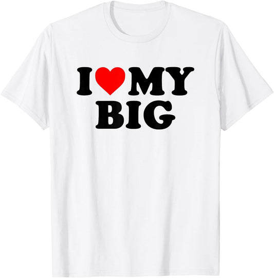 I Heart My Big Love Matching Little Big Sorority T-Shirt - T-Shirt | White