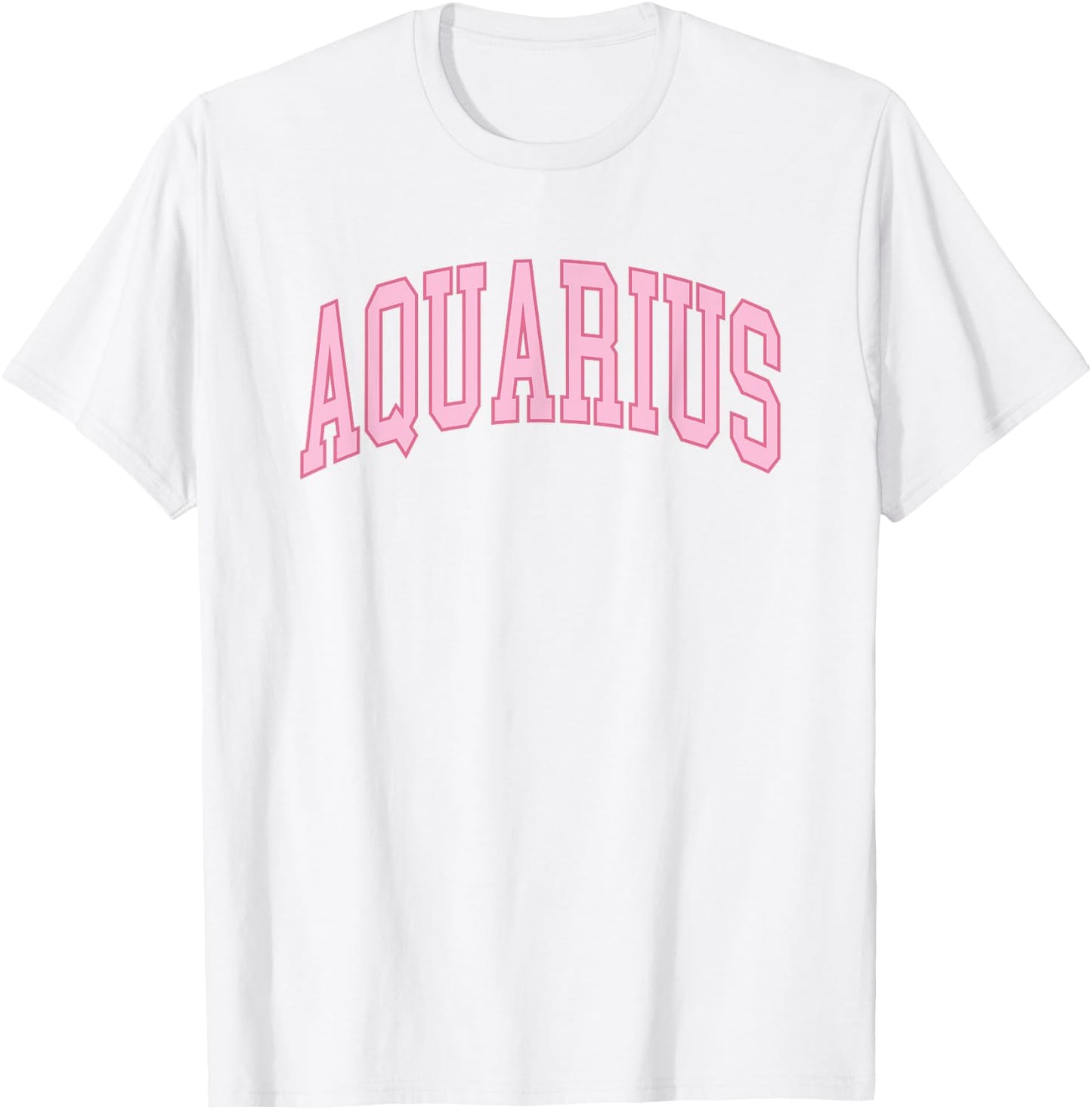 Aquarius Zodiac Horoscope Pink Retro Preppy Throwback T-Shirt - T-Shirt | White