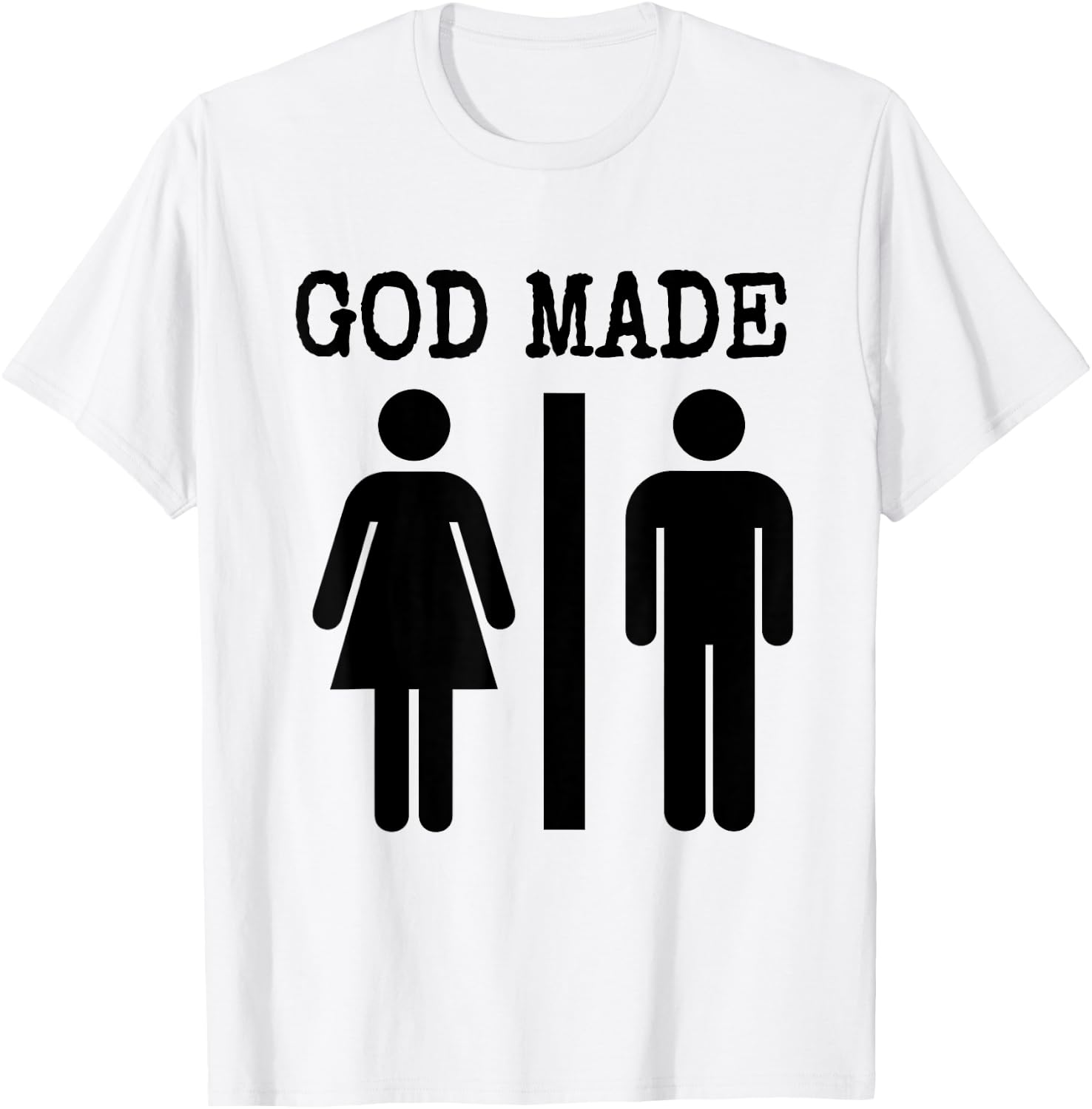 God Made Man and Woman Funny Save America T Shirt T-Shirt - T-Shirt | White