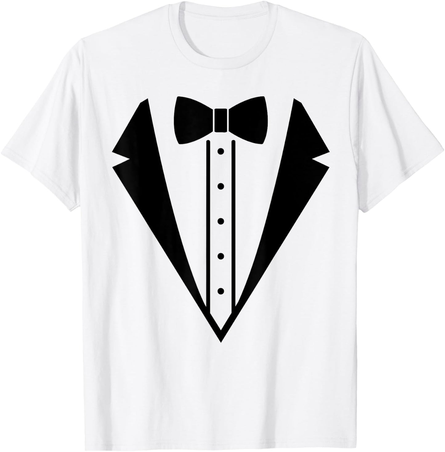 Fancy Wedding Prom Bowtie Tuxedo Black Funny Men's Women's T-Shirt - T-Shirt | White