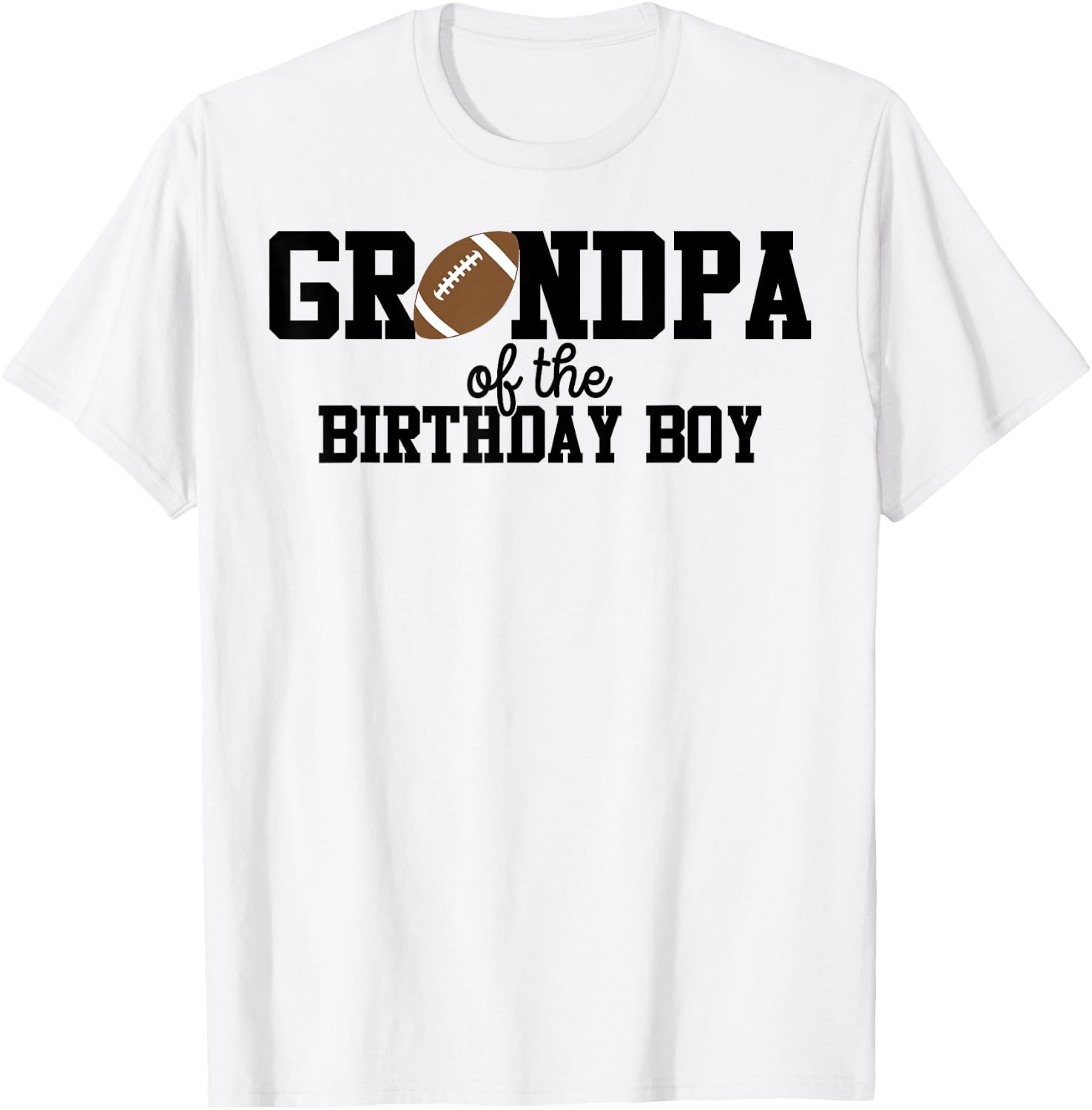 Grandpa of the Birthday Boy Football Lover First Birthday T-Shirt - T-Shirt | White