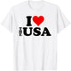 I Love Heart the Usa America T-Shirt - T-Shirt | White