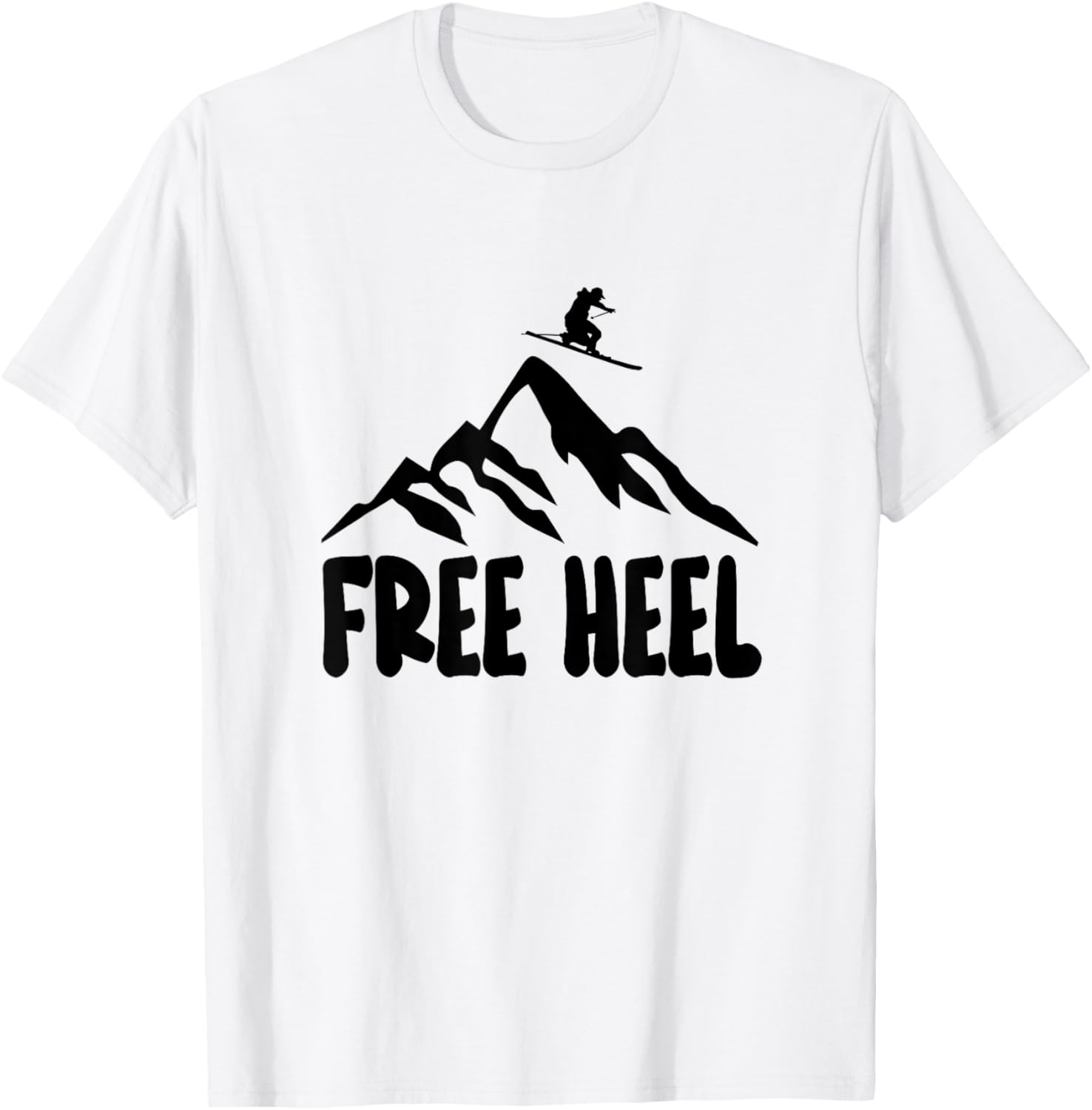 Telemark Skiing Free Heel Telemark Ski Mountains Skier T-Shirt - T-Shirt | White