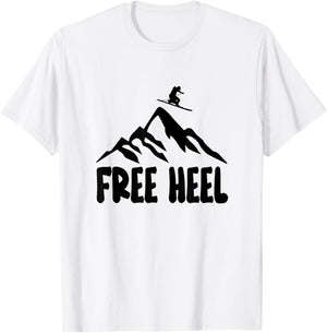 Telemark Skiing Free Heel Telemark Ski Mountains Skier T-Shirt - T-Shirt | White