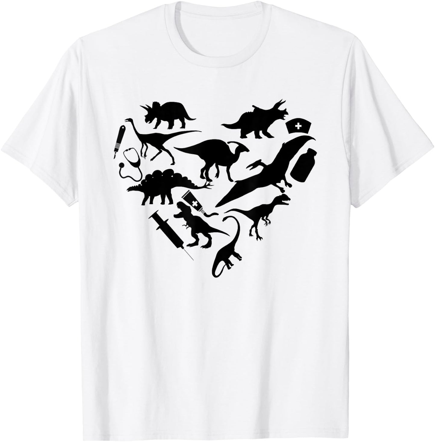 Funny Dinosaur Nurse Week 2023 Pediatric Physical CNA RN T-Shirt - T-Shirt | White