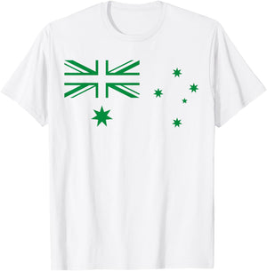 Australia Flag Green and Yellow Sports Athletic Jersey T-Shirt - T-Shirt | White