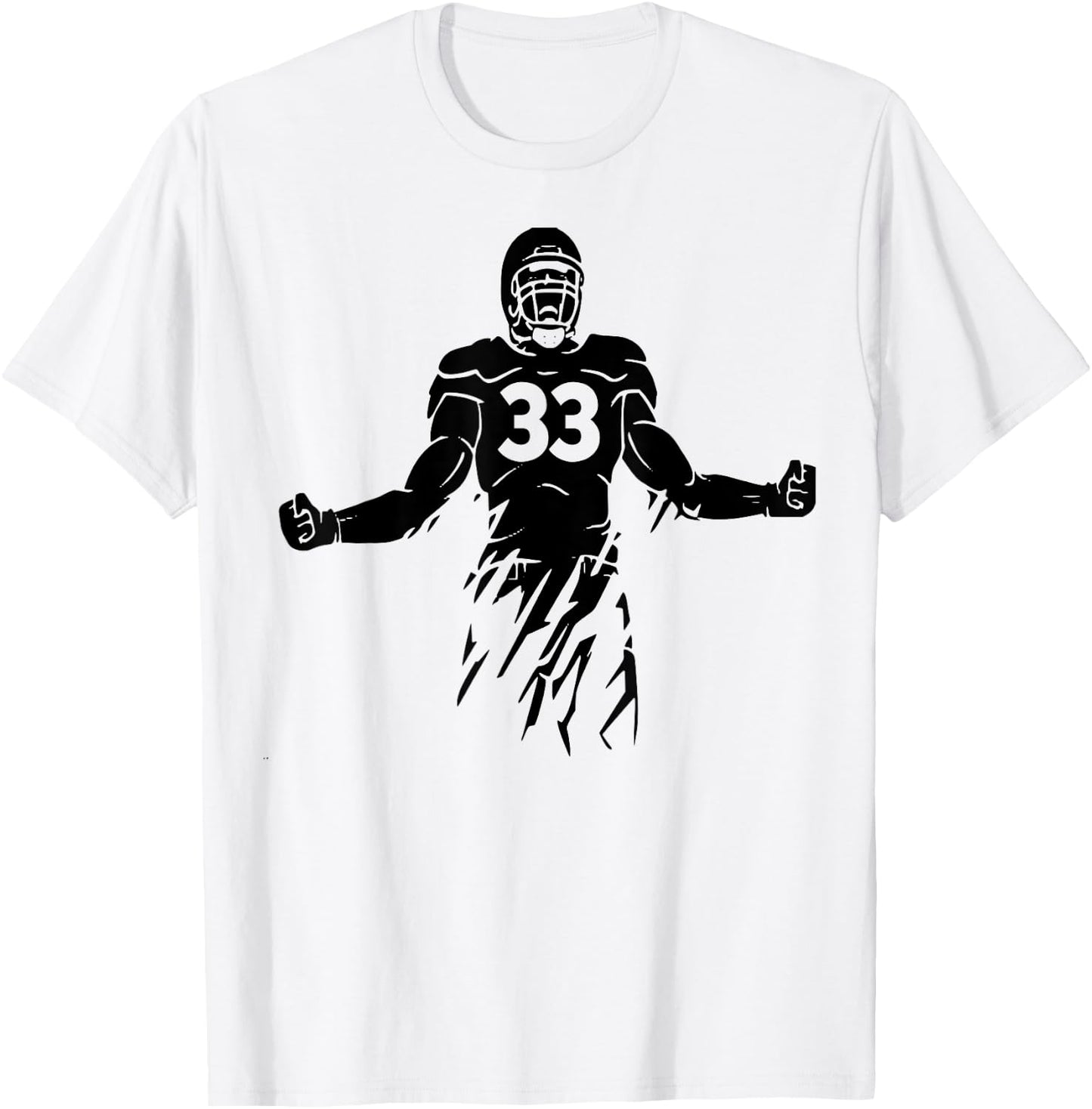 Football Number 33, My Favorite Football Players Number T-Shirt - T-Shirt | White
