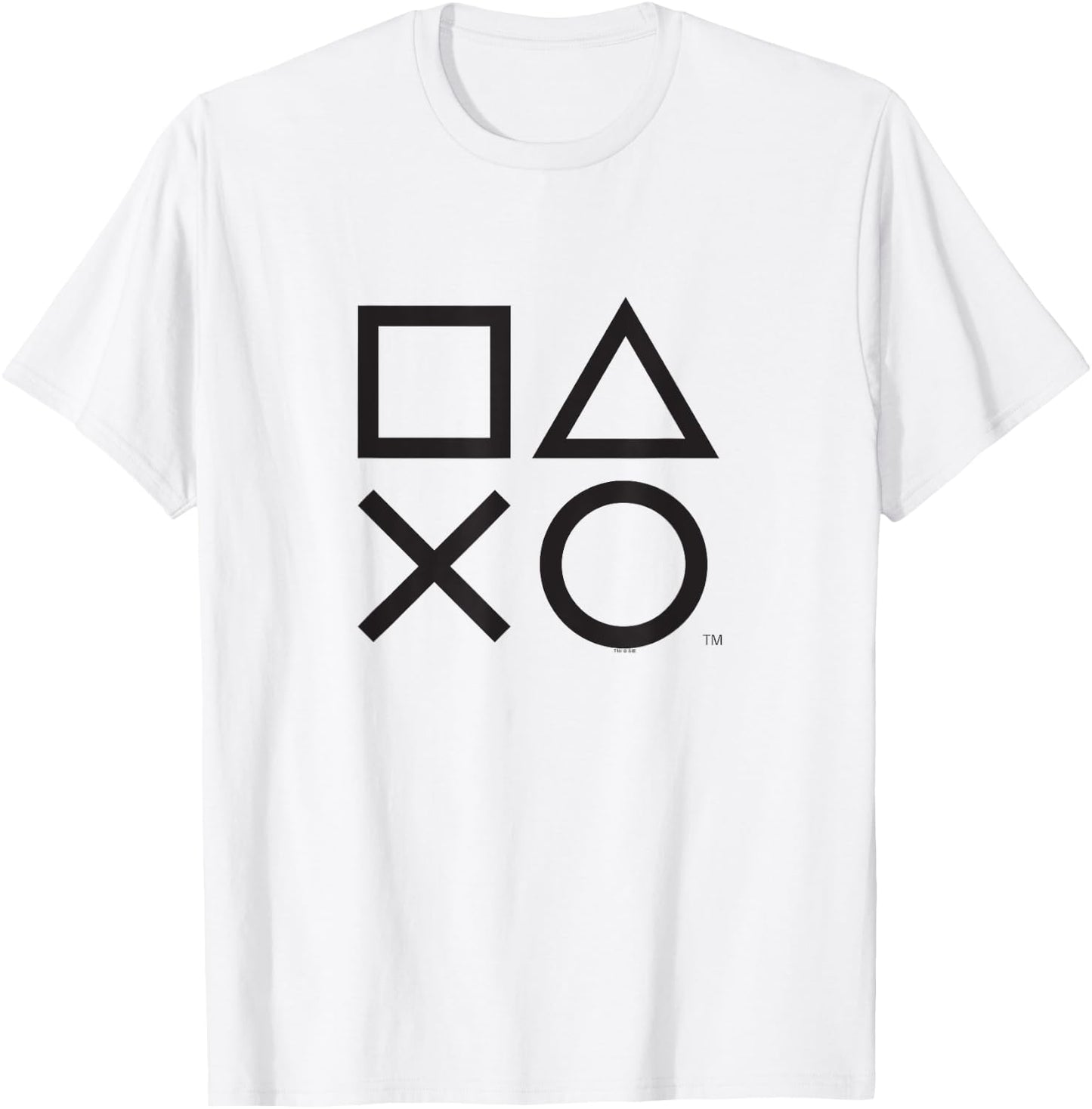 PlayStation PS5 Gamer Controller Icons in Classic Black T-Shirt - T-Shirt | White